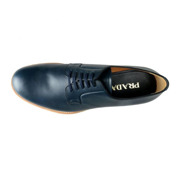 Prada Men\'s Blue Leather Casual Lace Up Oxfords main image 7